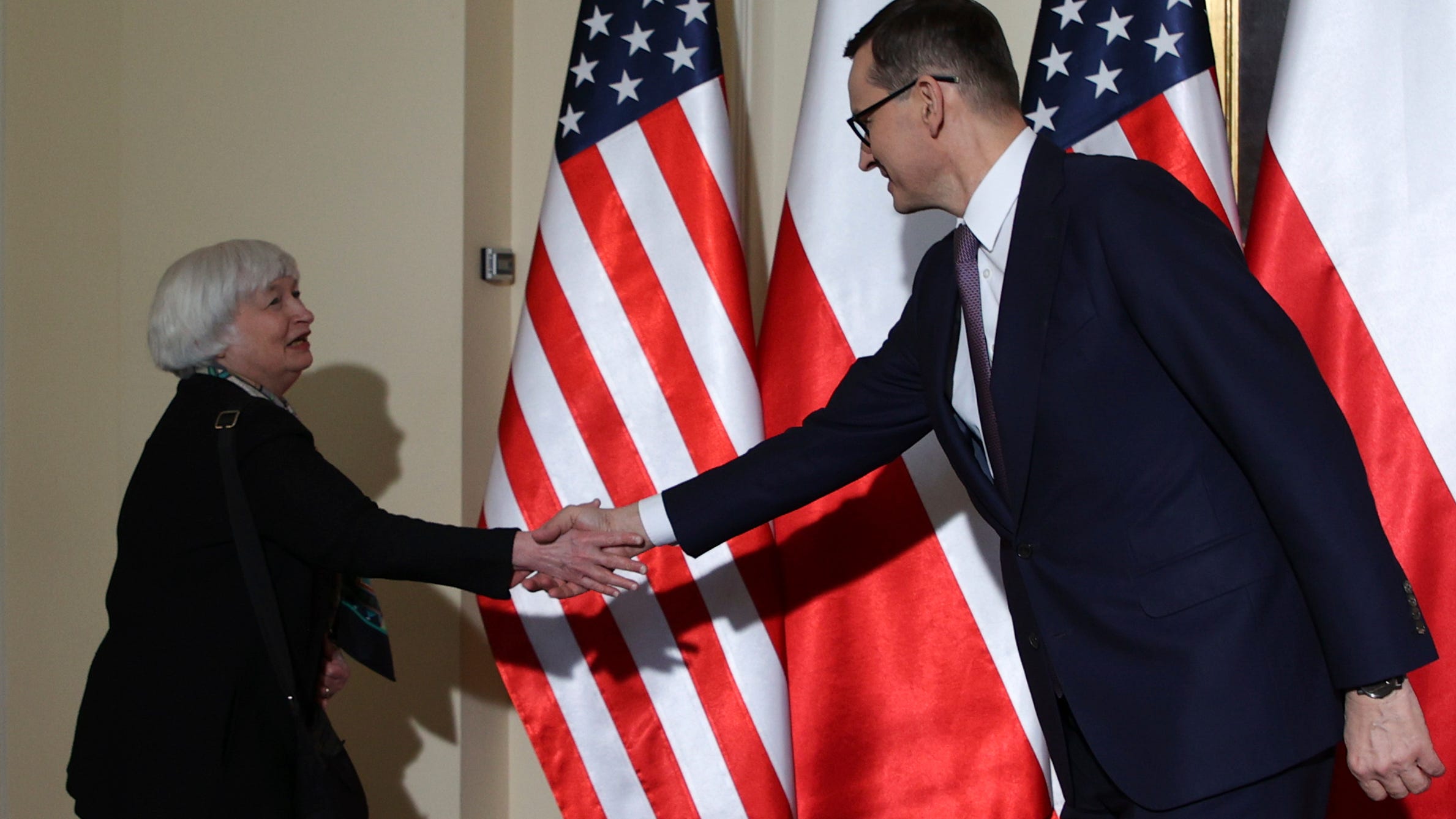 Yellen meets war refugees in Poland, pushes food crisis plan