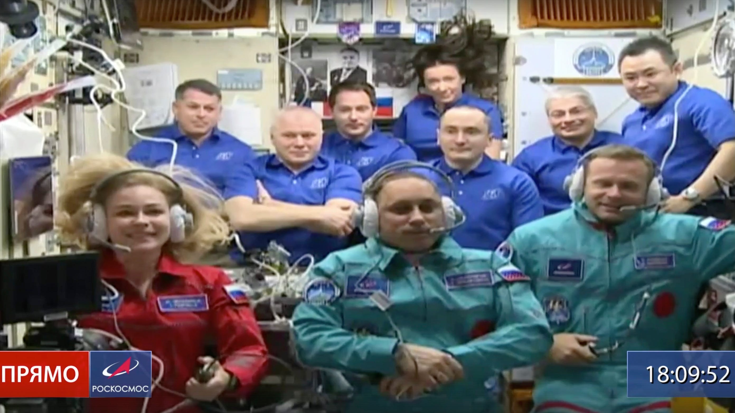 Russian film crew in orbit to make first movie in space