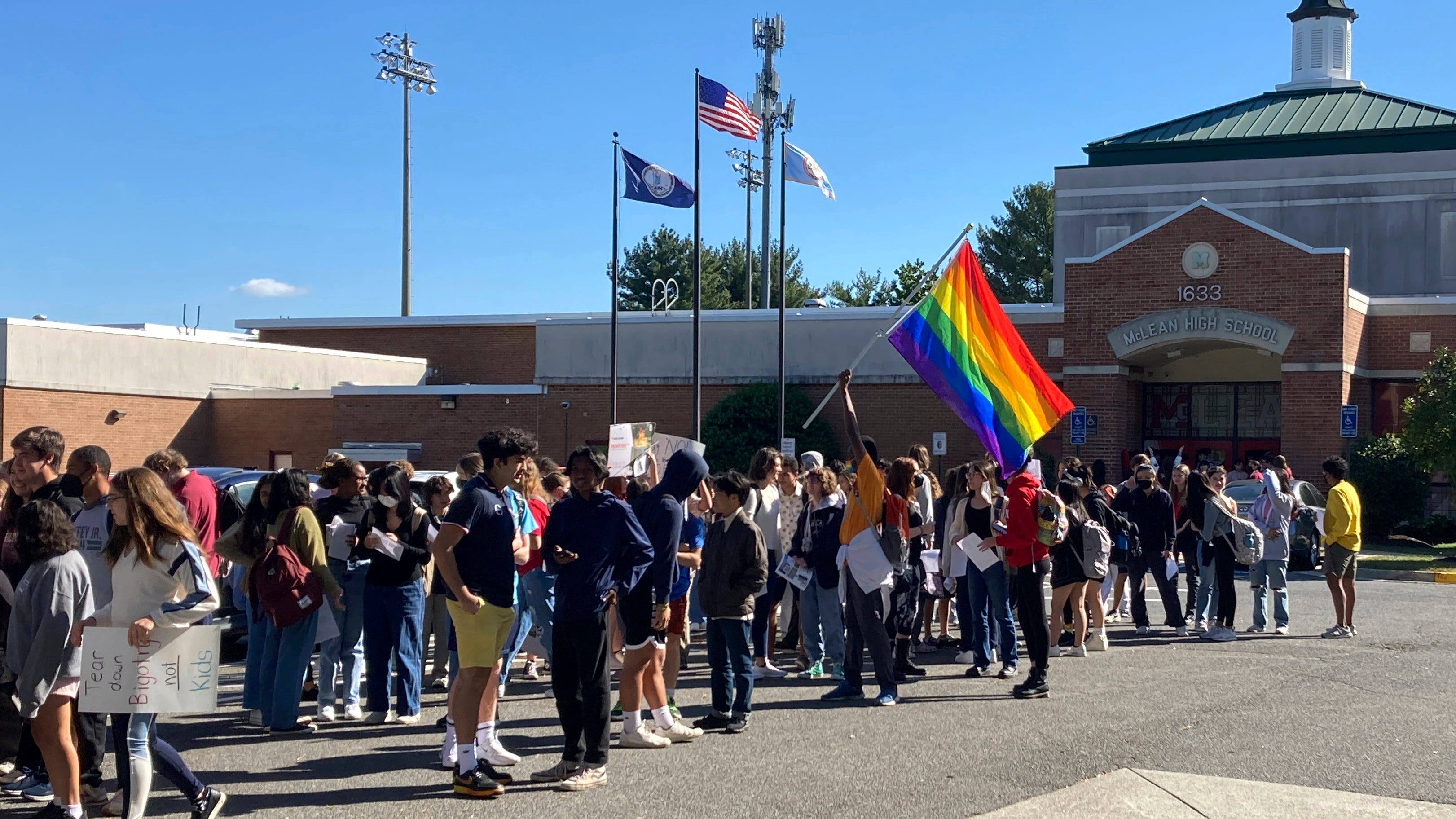 Virginia students protest Youngkin transgender policies