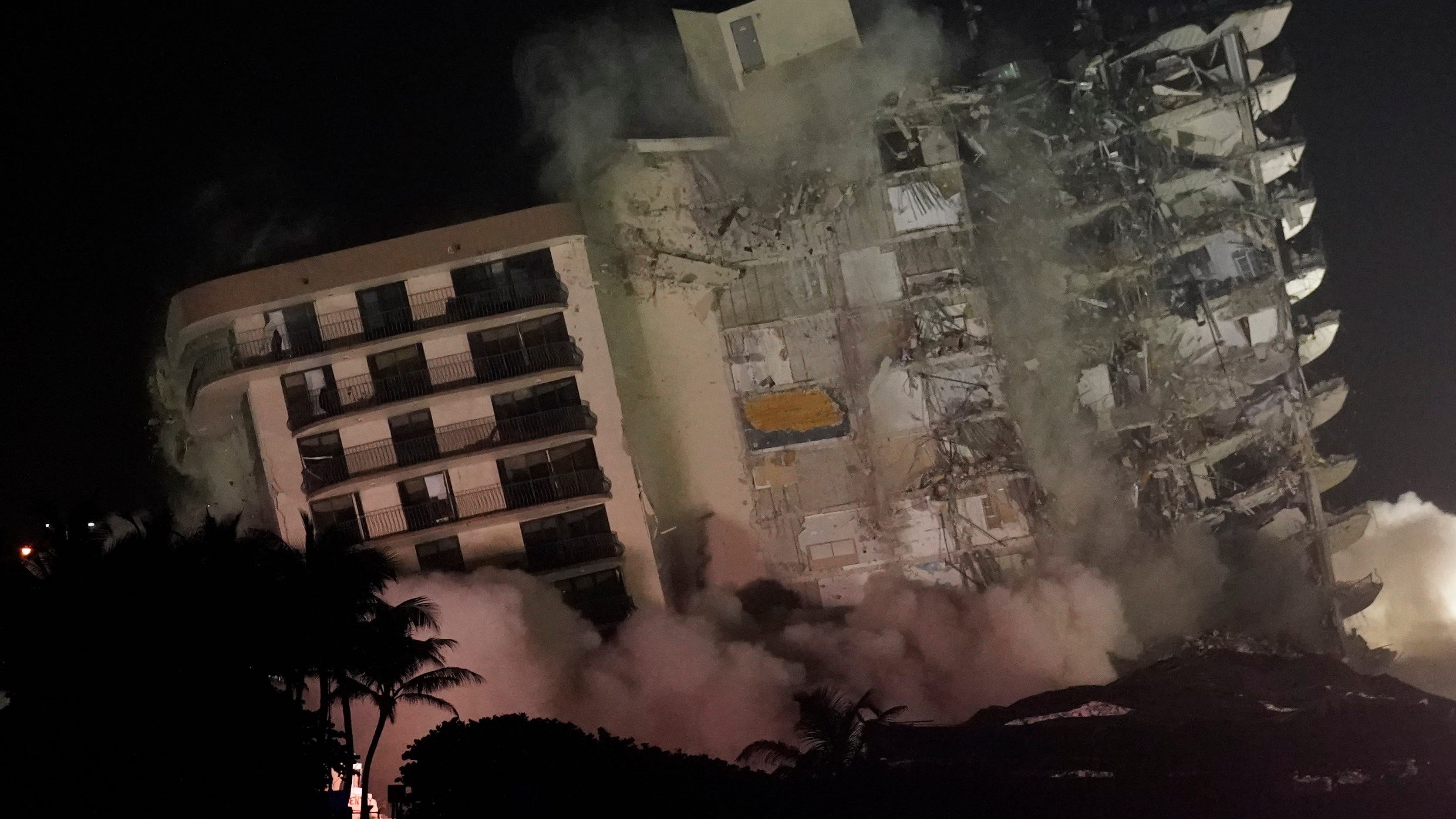 Explosives bring down rest of South Florida collapsed condo
