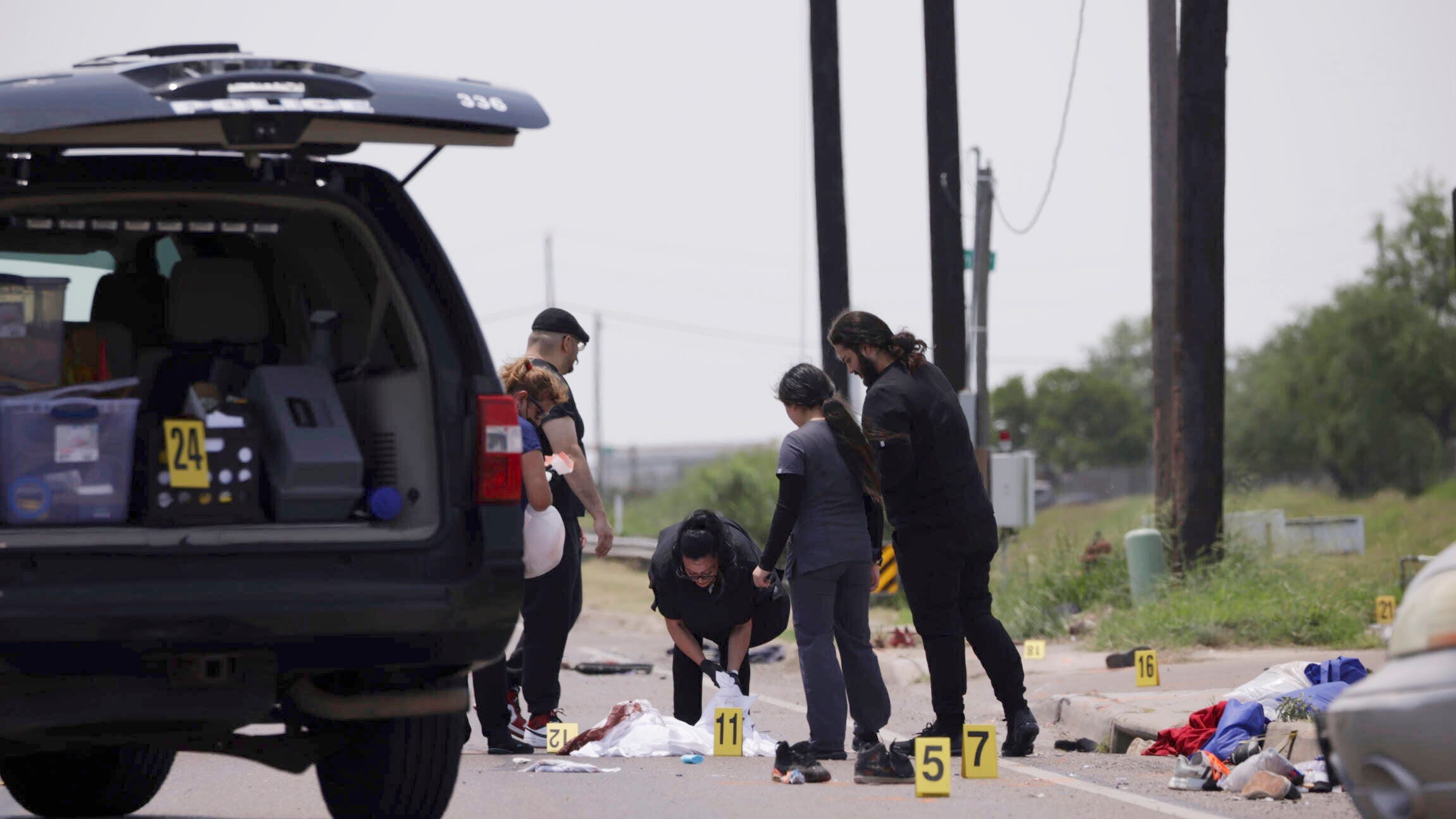 SUV driver hits crowd at Texas bus stop near border; 8 dead