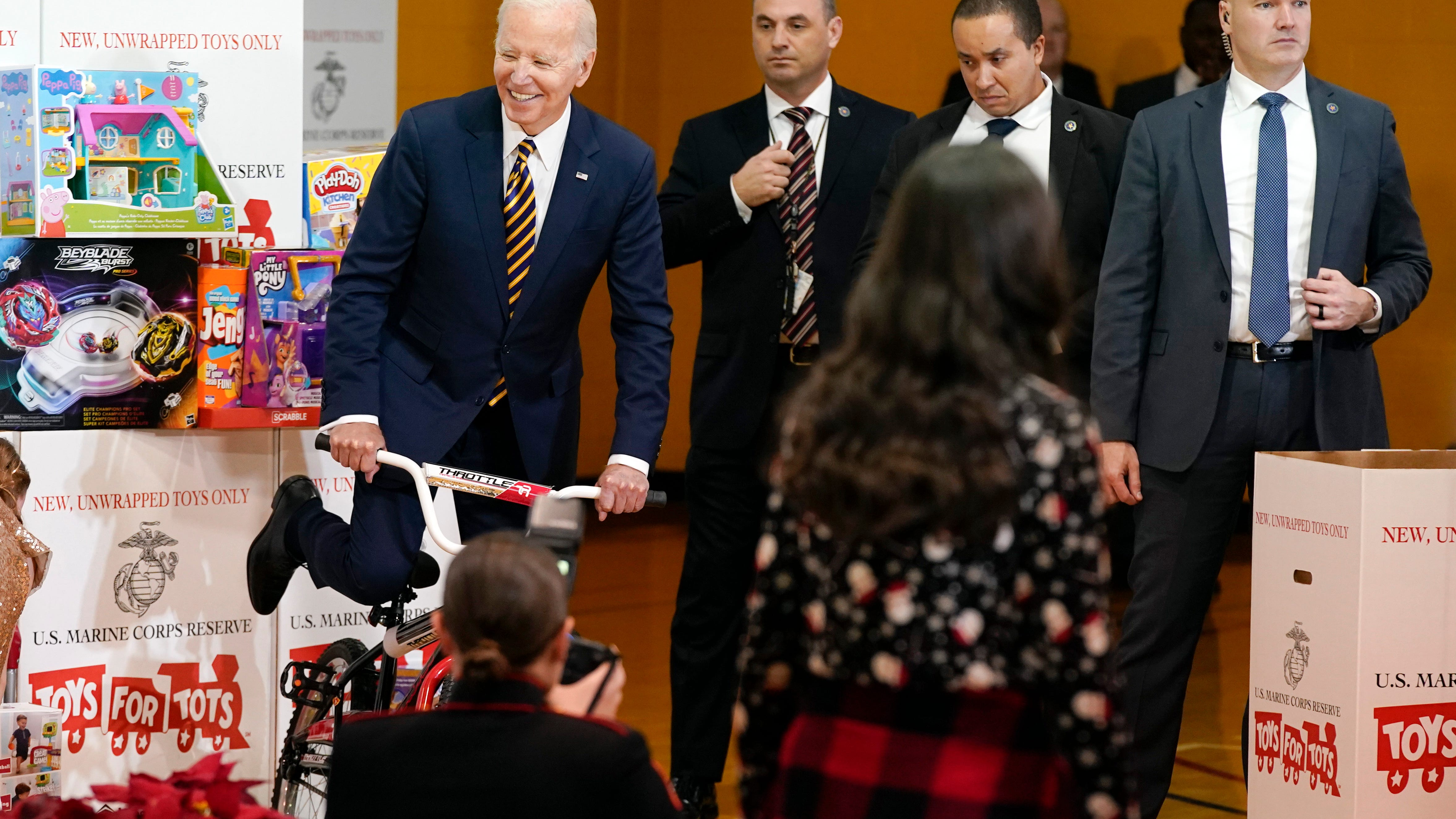 Bidens spread holiday cheer at Toys for Tots event