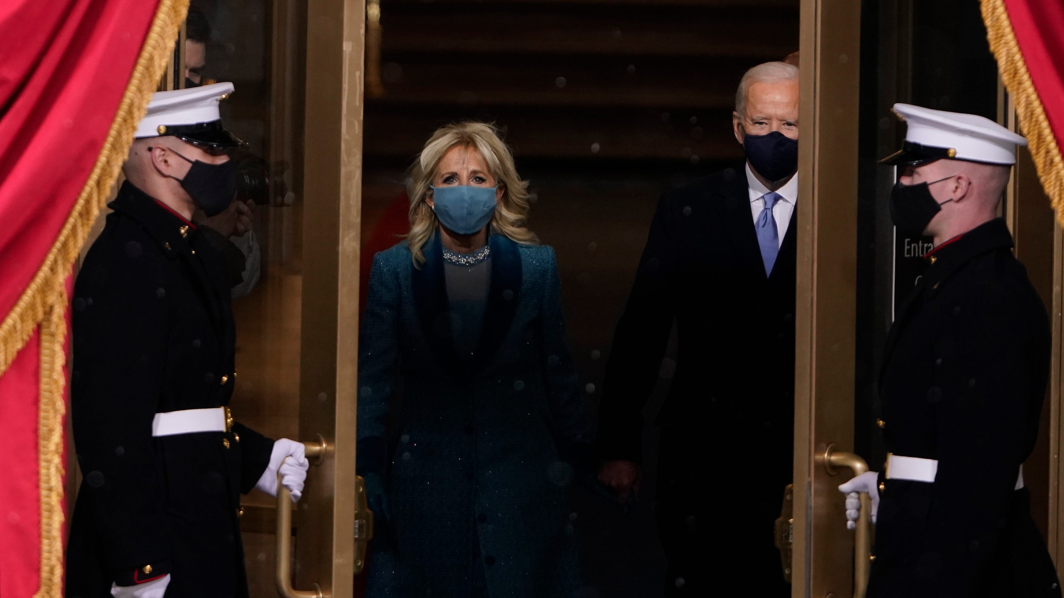 Where Biden stood, reminders of a failed insurrection