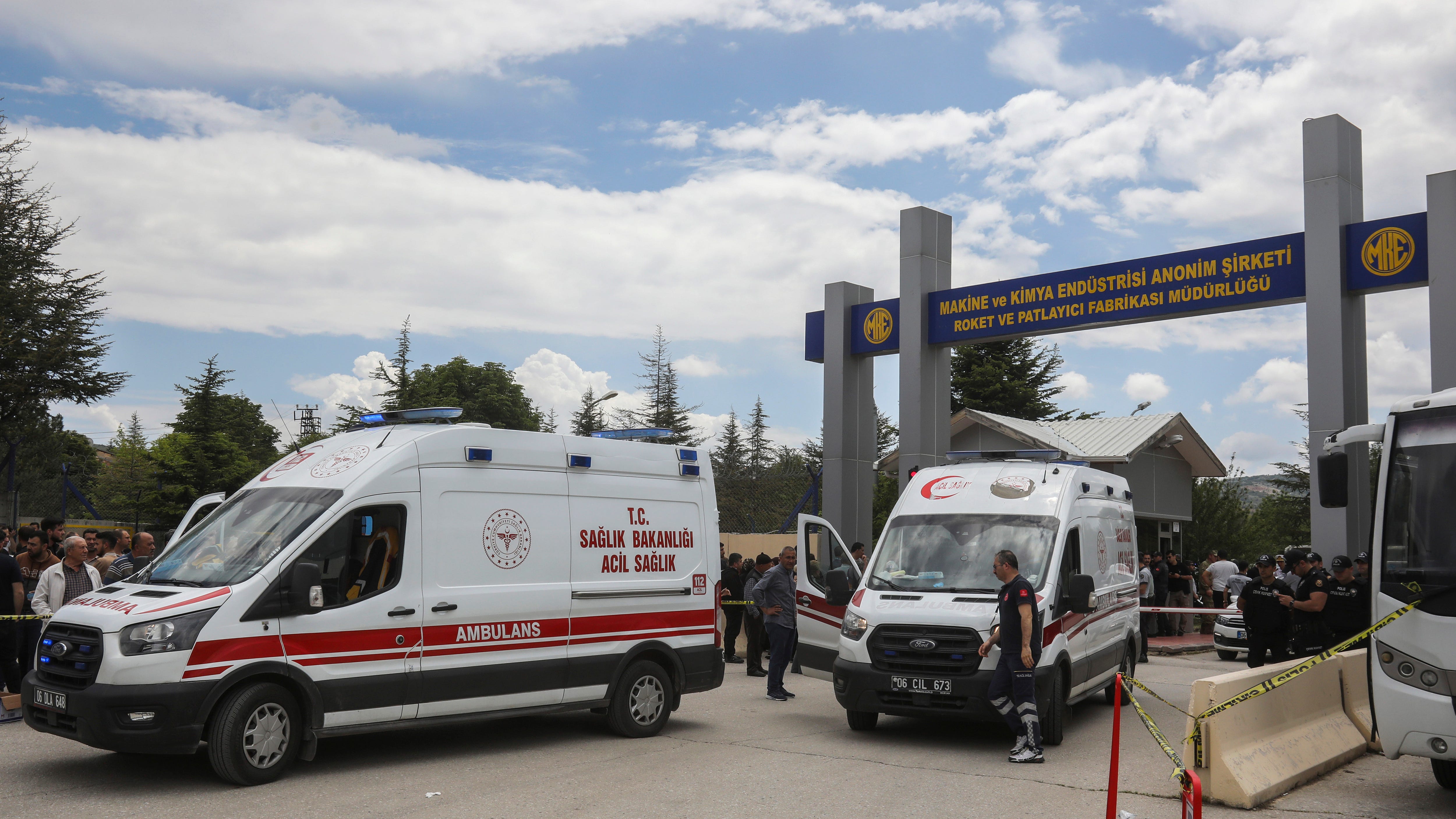 5 killed in explosion at rocket and explosives factory in Turkey