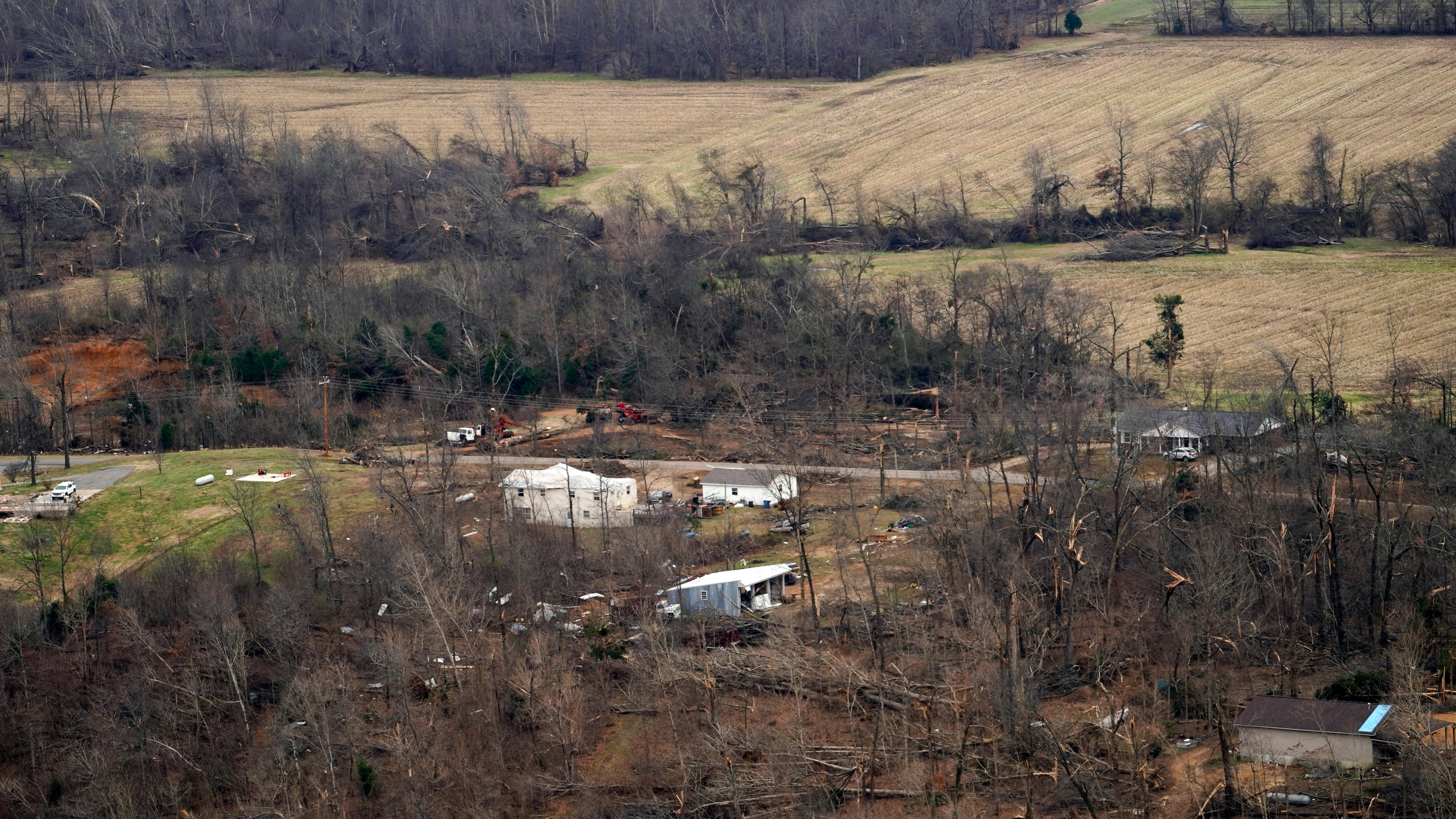 Biden sees firsthand tornado toll across Kentucky landscape