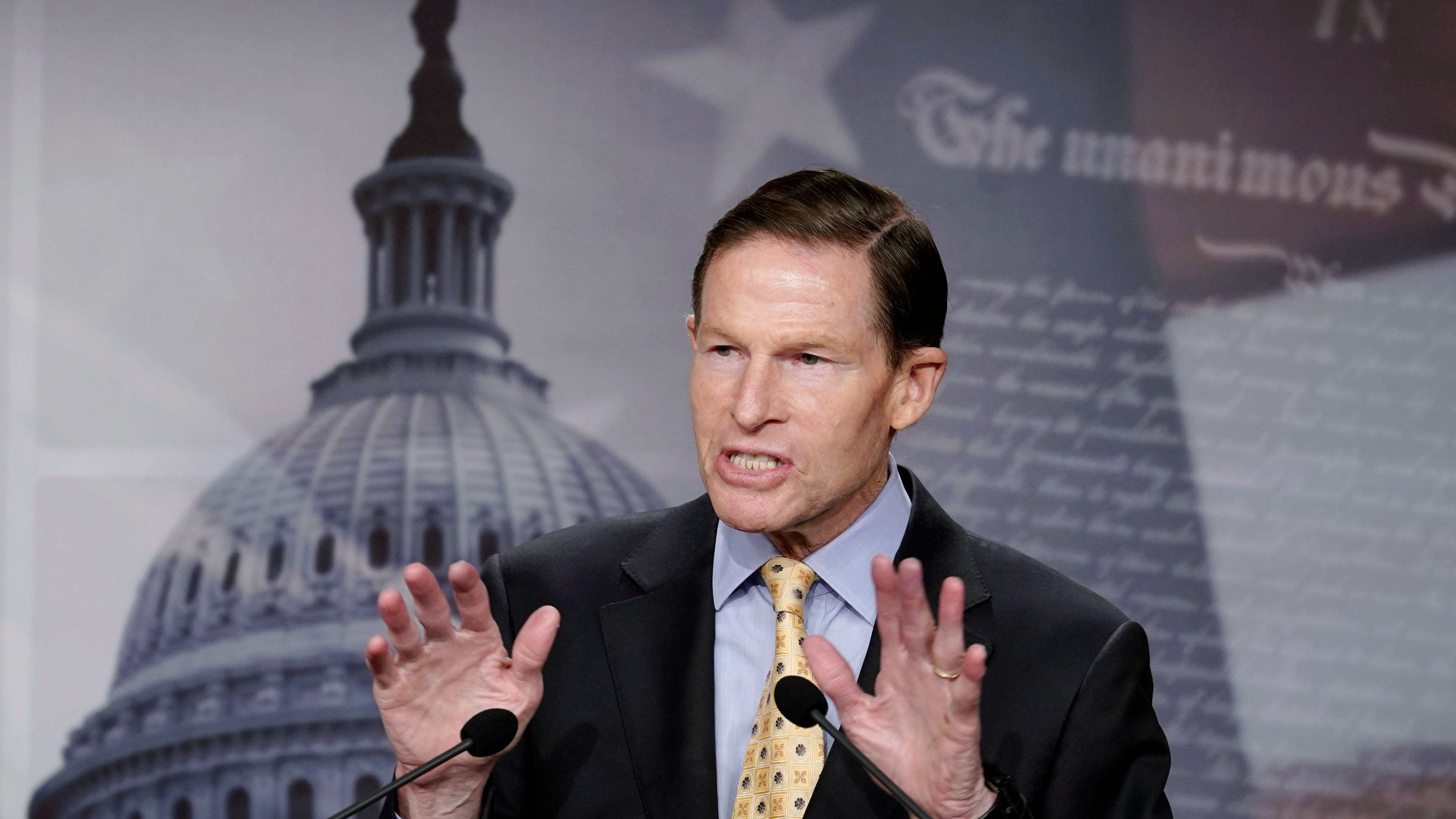 Blumenthal breaks leg at UConn parade, to undergo surgery