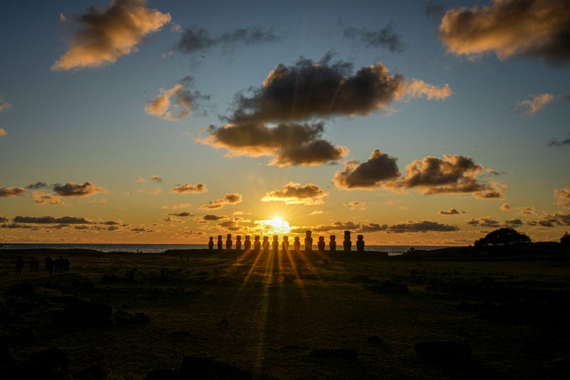 APTOPIX Easter Island - Fire Among the Moai