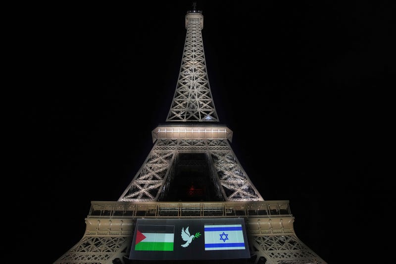 France Israel Palestinian Flags