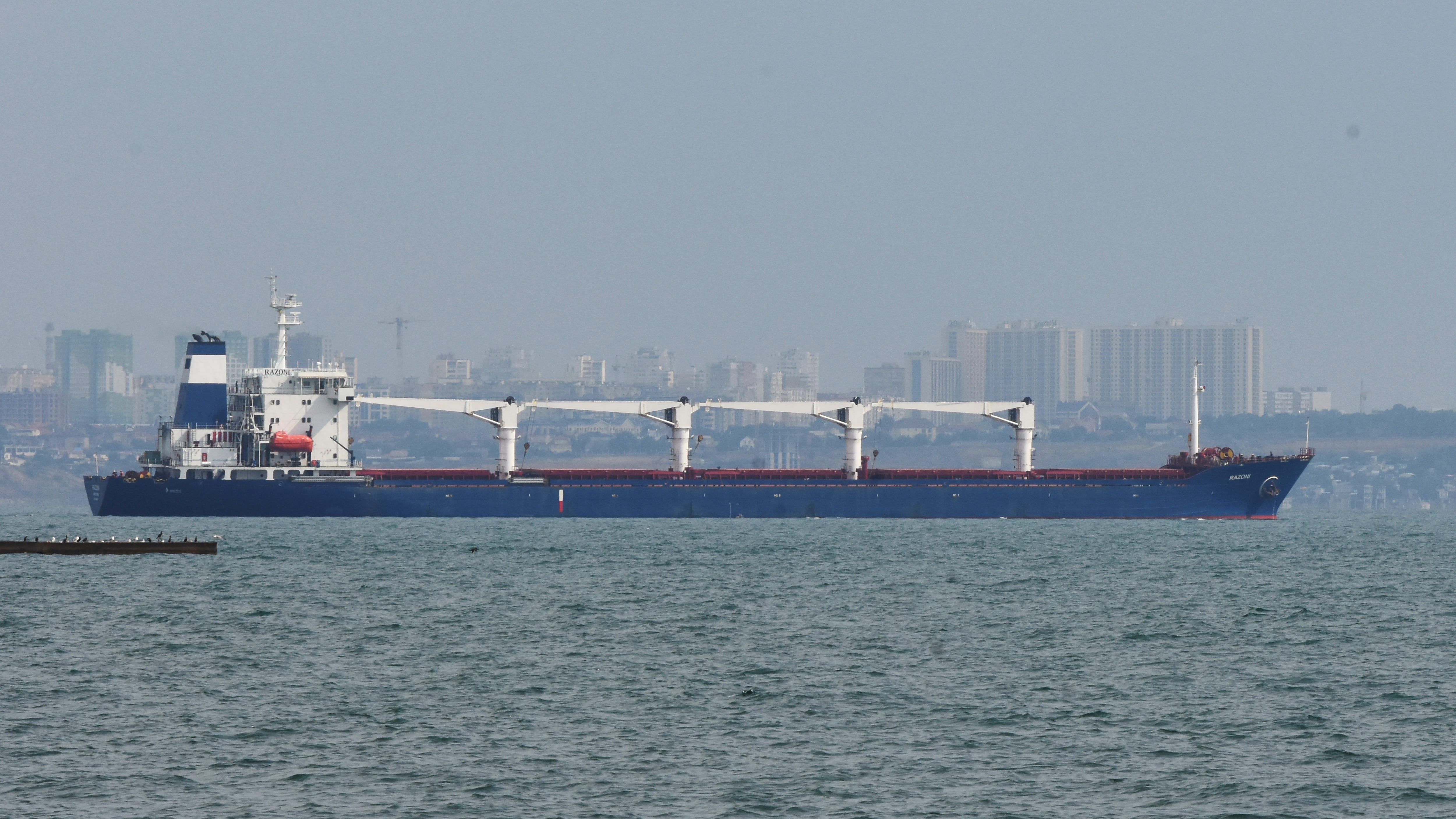 1st ship carrying Ukrainian grain leaves the port of Odesa