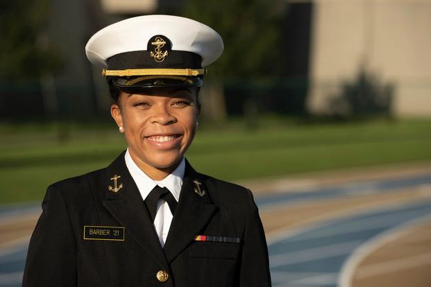 This undated photo provided by the U.S. Navy shows Midshipman 1st Class Sydney Barber