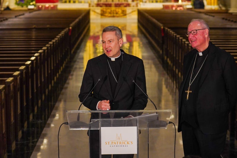 Bishop Ronald Hicks speaks during a news conference, Thursday, Dec.18, 2025 in New York
