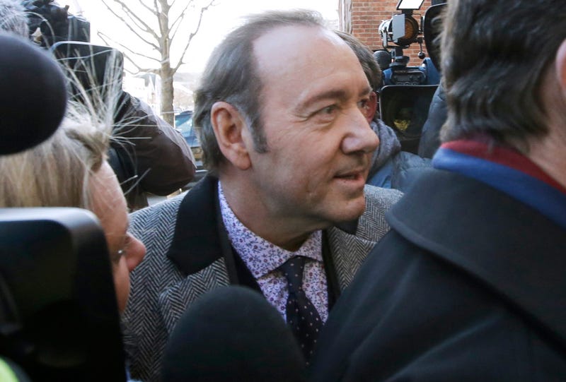 Actor Kevin Spacey arrives at district court on Monday, Jan. 7, 2019, in Nantucket, Mass., to be arraigned on a charge of indecent assault and battery. The Oscar-winning actor is accused of groping the teenage son of a former Boston TV anchor