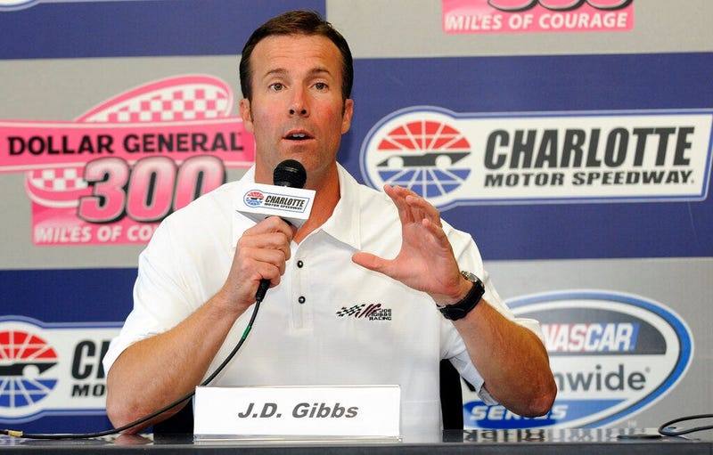 J.D. Gibbs, president of Joe Gibbs Racing, speaks during a news conference before the NASCAR Nationwide auto race 