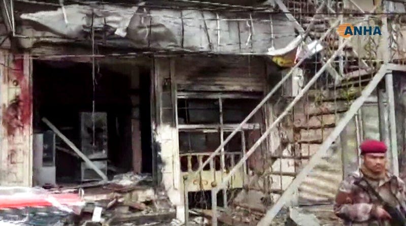This frame grab from video provided by Hawar news, the news agency for the semi-autonomous Kurdish areas in Syria (ANHA), 