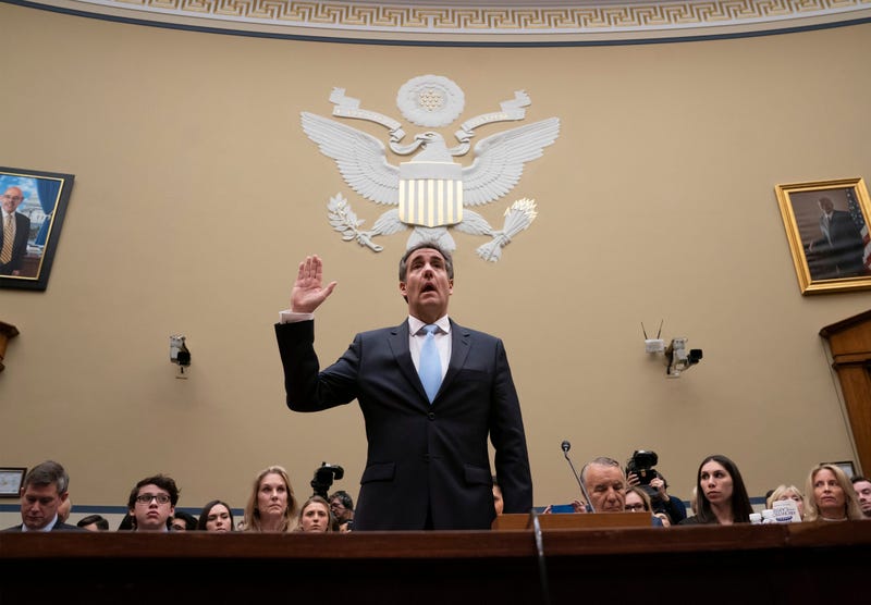 Michael Cohen, President Donald Trump's former personal lawyer, is sworn in to testify before the House Oversight and Reform Committee on Capitol Hill in Washington, Wednesday, Feb. 27, 2019.