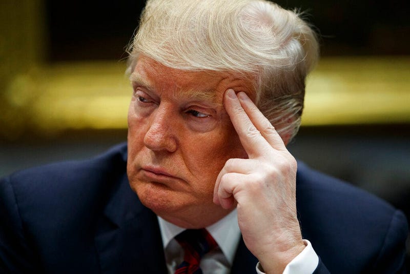 President Donald Trump listens during a briefing on drug trafficking at the southern border in the Roosevelt Room of the White House, Wednesday, March 13, 2019, in Washington