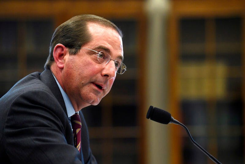 Human Services Secretary Alex Azar testifies before a House Appropriations subcommittee on Capitol Hill