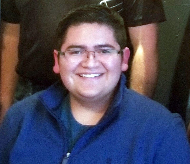 Rachel Short shows Kendrick Castillo, who was killed during a shooting at the STEM School Highlands Ranch on Tuesday, May 7, 2019, in Highlands Ranch, Colo.
