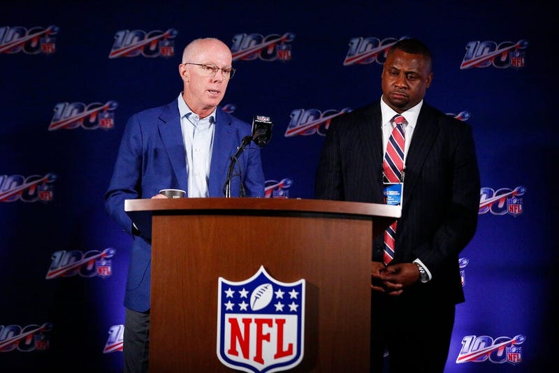 Atlanta Falcons President and CEO, Rich McKay, left, and Troy Vincent, Executive Vice President of Football Operations for the NFL