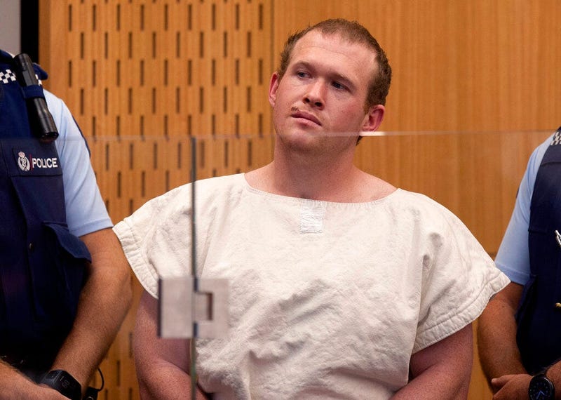 Brenton Tarrant, the man charged in the Christchurch mosque shootings, appears in the Christchurch District Court, in Christchurch, New Zealand. The man accused of killing 51 people at two Christchurch mosques on Friday, June 14, 2019, pleaded not guilty