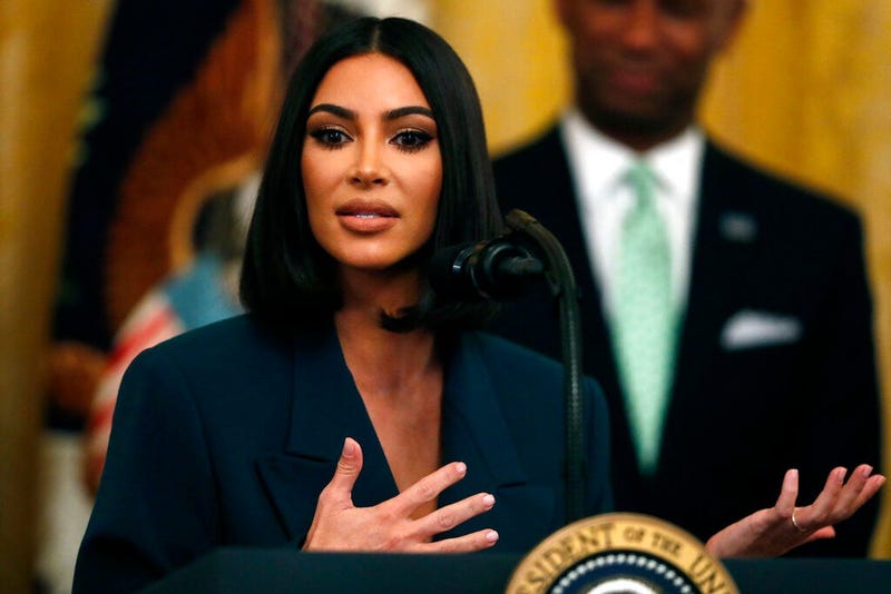 Kim Kardashian West, who is among the celebrities who have advocated for criminal justice reform, speaks about second chance hiring in the East Room of the White House, Thursday June 13, 2019, in Washington.