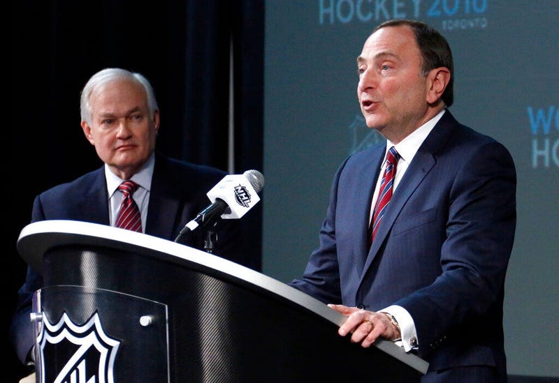 NHL Commissioner Gary Bettman, right, and NHL Player's Association Executive Director Donald Fehr