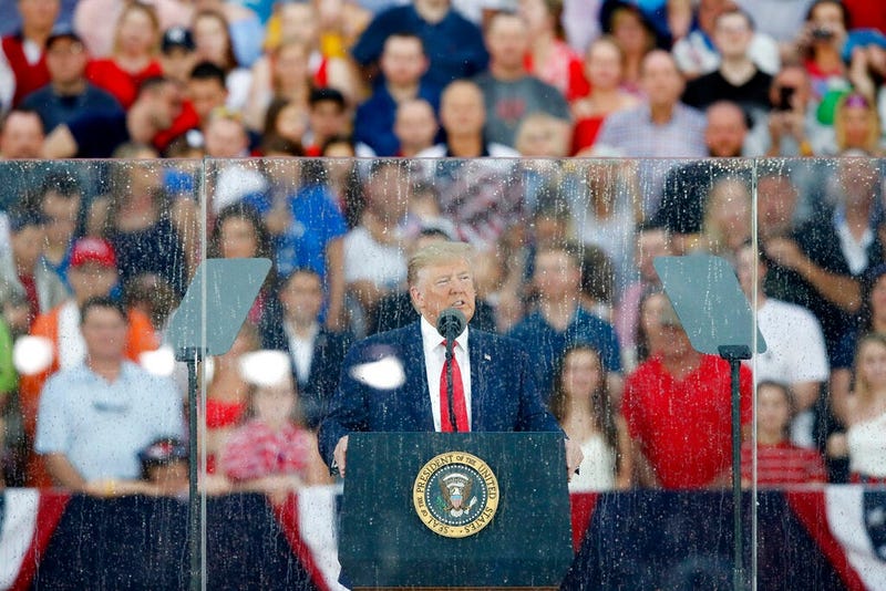 President Donald Trump speaks during an Independence Day celebration in front of the Lincoln Memorial, Thursday, July 4, 2019, in Washington.