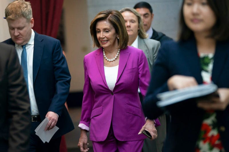 House Speaker Nancy Pelosi, D-Calif., arrives for a closed-door session with her caucus before a vote on a resolution condemning what she called "racist comments" by President Donald Trump at the Capitol in Washin