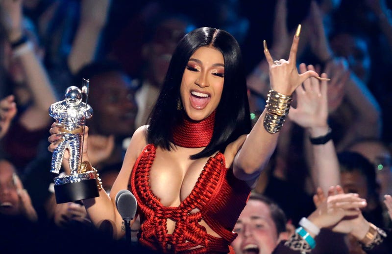 Cardi B accepts the best hip hop award for "Money" at the MTV Video Music Awards at the Prudential Center on Monday, Aug. 26, 2019, in Newark, N.J.