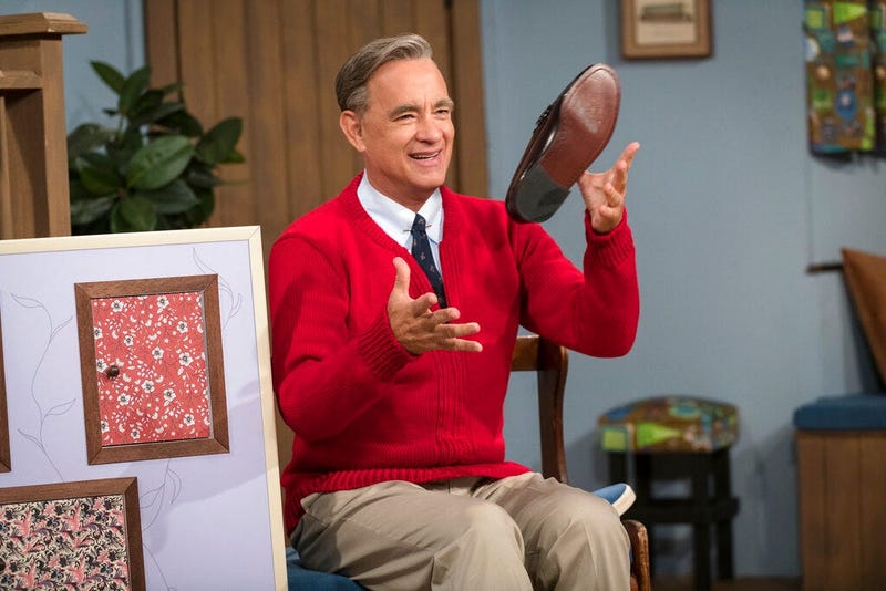 Tom Hanks as Mister Rogers in a scene from "A Beautiful Day In the Neighborhood," in theaters on Nov. 22.
