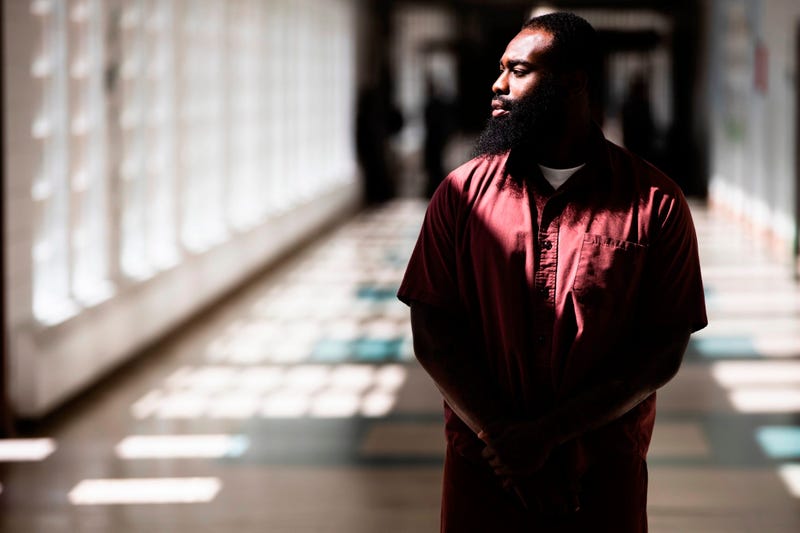 Incarcerated filmmaker Robert poses for a portrait at the State Correctional Institution in Chester, Pa.