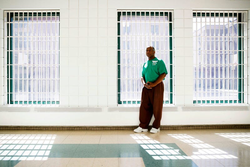 Incarcerated filmmaker Ezra poses for a portrait at the State Correctional Institution in Chester, Pa.