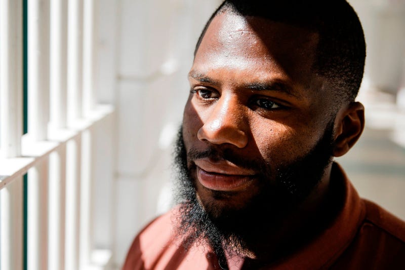 Incarcerated filmmaker Donyea poses for a portrait at the State Correctional Institution in Chester, Pa.