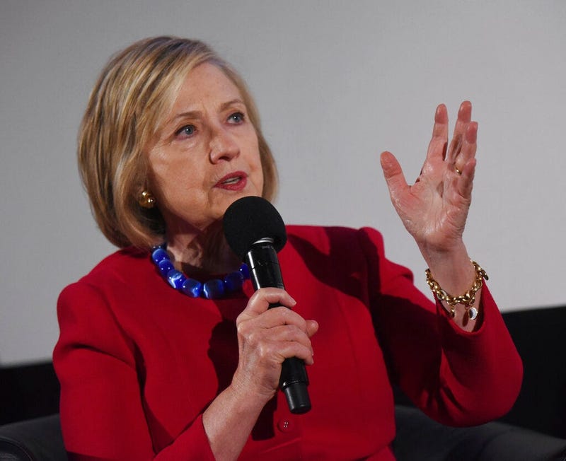 Former Secretary of State Hillary Clinton speaks during the Trailblazing Women of Park Ridge event in Park Ridge, Ill., Friday, Oct. 11, 2019.