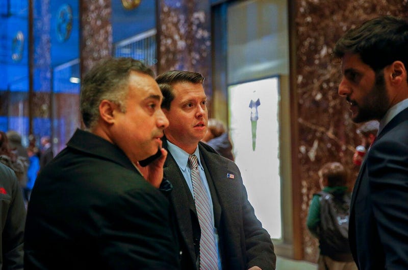 Los Angeles venture capitalist Imaad Zuberi, far left, arrives at Trump Tower in New York. Zuberi agreed this month to plead guilty to making illegal campaign contributions on behalf of foreign nationals and concealing his work as a foreign agent as he lo
