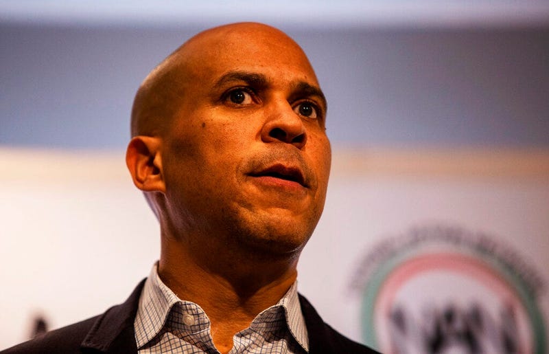 Cory Booker speaks Thursday, Nov. 21, 2019, in Atlanta. Booker, along with Pete Buttigieg, Amy Klobuchar, Andrew Yang and Tom Steyer, all presidential hopefuls, spoke at the breakfast event hosted by the Al Sharpton's National Action Network.