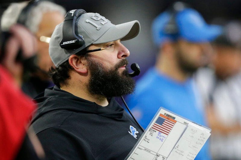 Detroit Lions head coach Matt Patricia watches from the sideline during the first half of an NFL football game against the Minnesota Vikings, Sunday, Dec. 8, 2019, in Minneapolis.