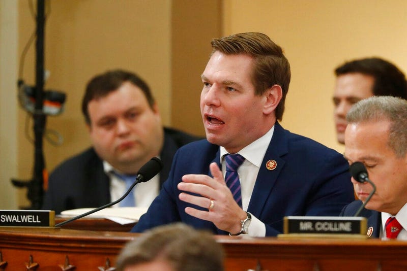 Rep. Eric Swalwell, D-Calf., speaks during a House Judiciary Committee markup of the articles of impeachment against President Donald Trump, Thursday, Dec. 12, 2019, on Capitol Hill in Washington.