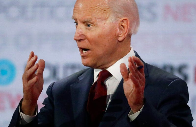 Democratic presidential candidate former Vice President Joe Biden speaks during a Democratic presidential primary debate Thursday, Dec. 19, 2019, in Los Angeles. 
