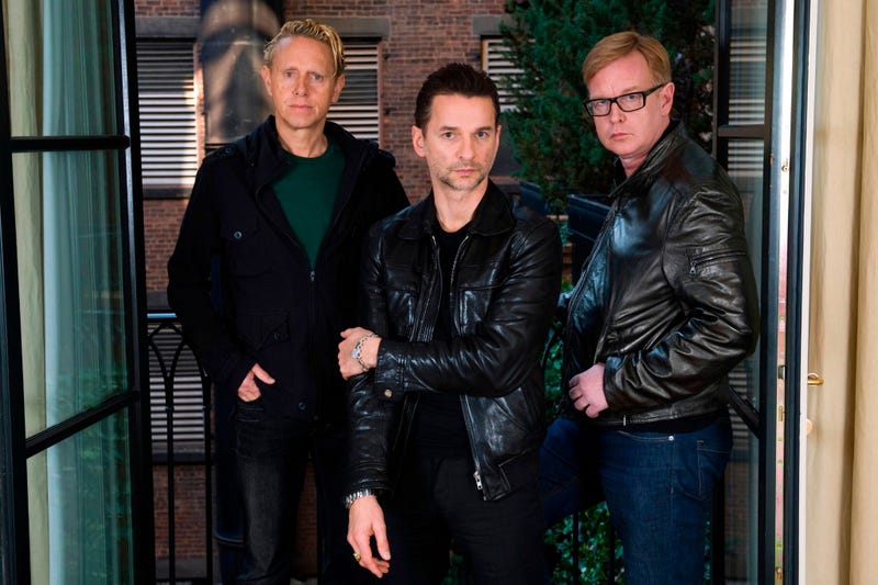This Feb. 11, 2009 file photo shows Depeche Mode members Martin Gore, left, Dave Gahan and Andrew Fletcher, right, in New York.