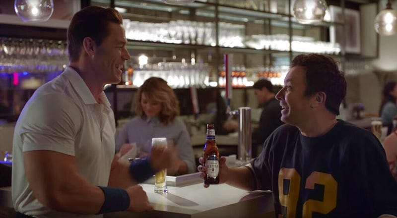 Michelob ULTRA shows John Cena, left, and Jimmy Fallon 