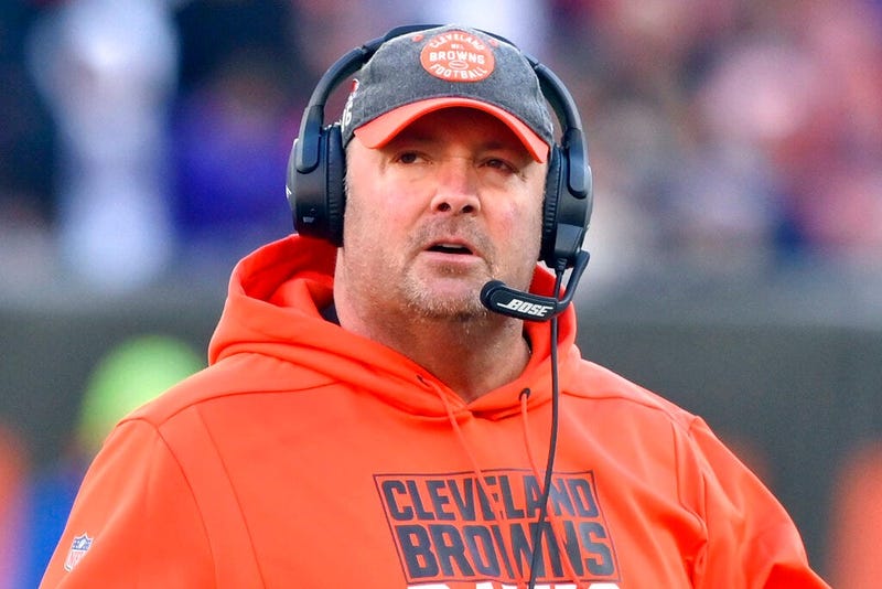 Cleveland Browns head coach Freddie Kitchens walks on the field during the fourth quarter of an NFL football game against the Baltimore Ravens in Cleveland. Recently fired Cleveland Browns coach Freddie Kitchens has been hired as the New York Giants tight
