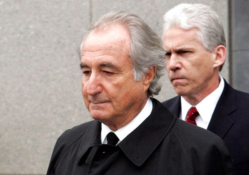former financier Bernie Madoff exits federal court in Manhattan, in New York. Madoff asked a federal judge Wednesday, Feb. 5, 2020, to grant him a “compassionate release” from his 150-year prison sentence, saying he has terminal kidney failure and less th