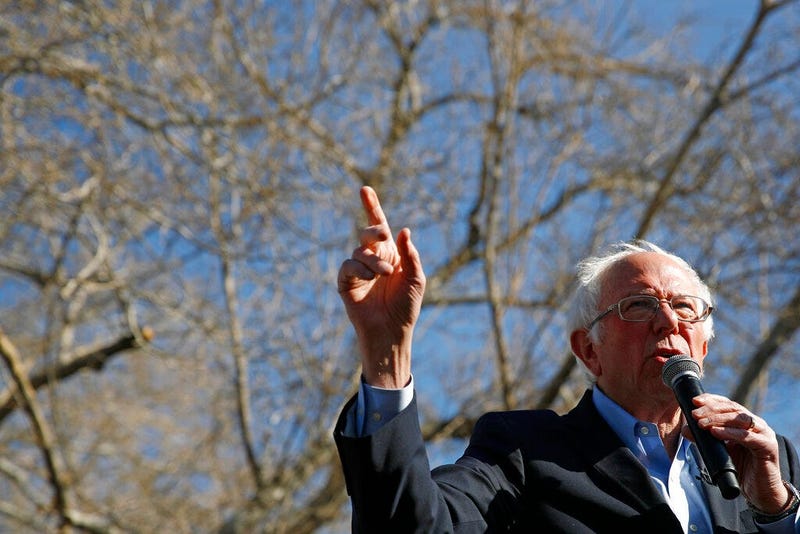 Democratic presidential candidate Sen. Bernie Sanders, I-Vt., speaks during a campaign event at the University of Nevada, Las Vegas, Tuesday, Feb. 18, 2020, in Las Vegas.