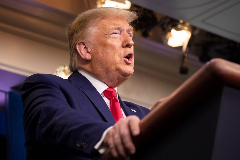 President Donald Trump speaks in the press briefing room at the White House, Saturday, Feb. 29, 2020, in Washington
