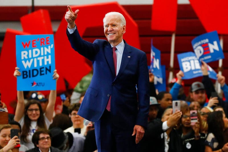 Democratic presidential candidate former Vice President Joe Biden speaks during a campaign rally at Renaissance High School in Detroit, Monday, March 9, 2020. 