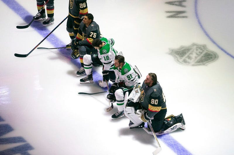 Stars, Knights players kneel 