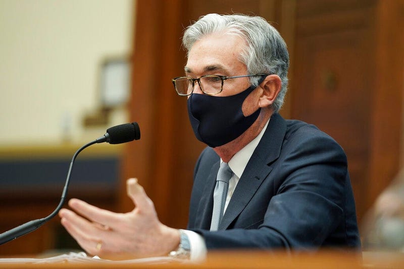 Federal Reserve Chairman Jerome Powell testifies before a House Financial Services Committee hearing on Capitol Hill in Washington, Wednesday, Dec. 2, 2020. 