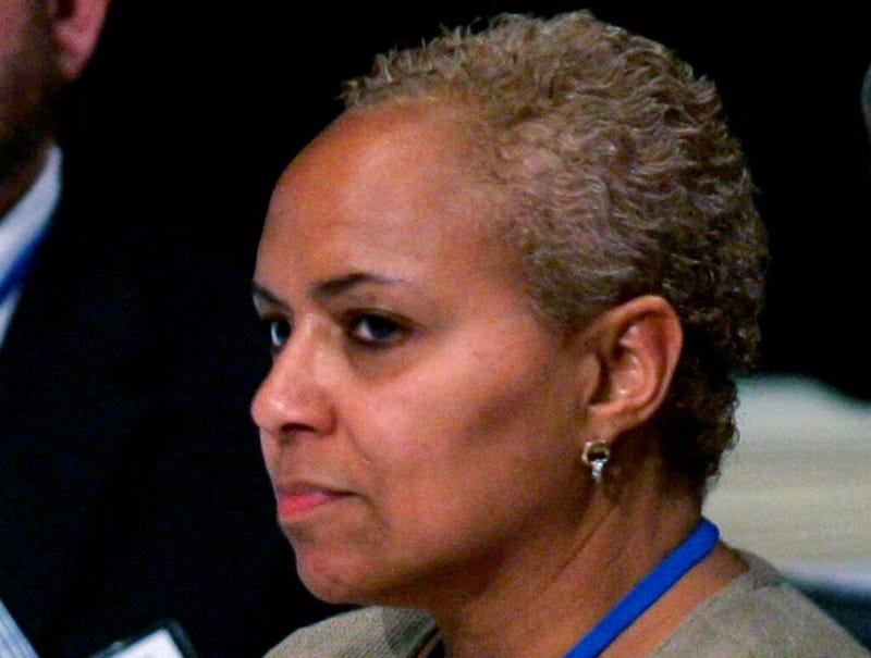 FILE- In this May 31, 2008 file photo, Tina Flournoy, then Democratic National Committee Rules and Bylaws committee member, during a hearing in Washington.  (AP Photo/Susan Walsh)