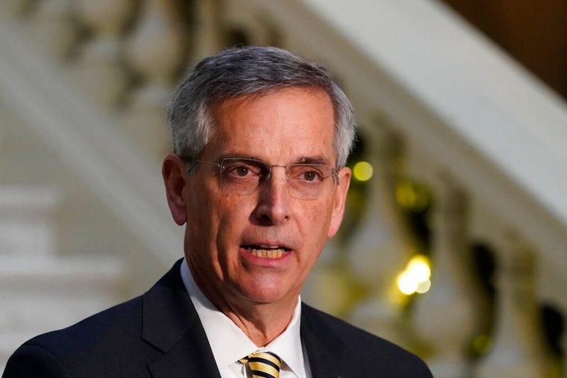 Georgia Secretary of State Brad Raffensperger speaks during a presser Monday, Dec. 14, 2020, in Atlanta. 